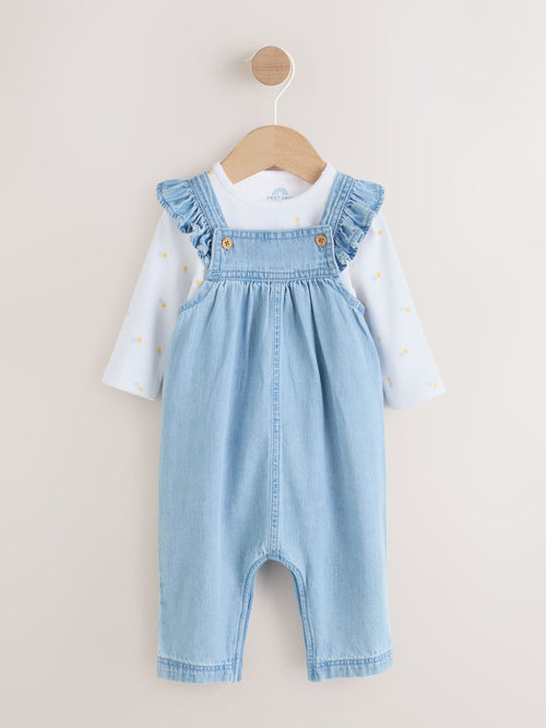Dsiney Kidz - Denim Dungarees and Long Sleeve Bodysuit Set 2 Piece (0mths-3yrs) image 1
