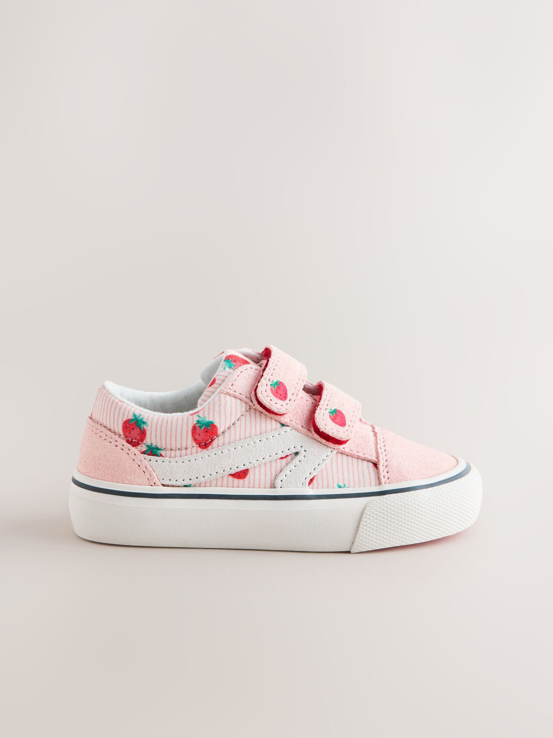 Pink Strawberry Wide Fit (G) Touch Fastening Trainers image 6