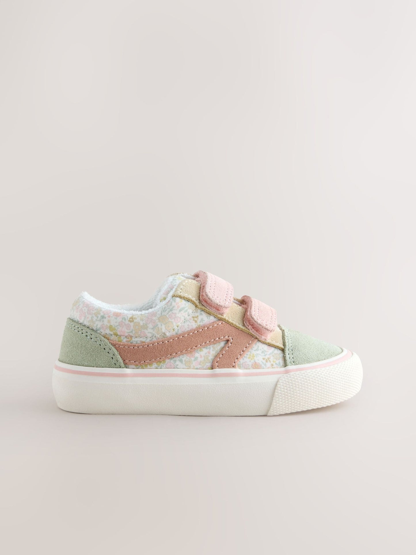 Sage Green Floral Wide Fit (G) Touch Fastening Trainers image 5