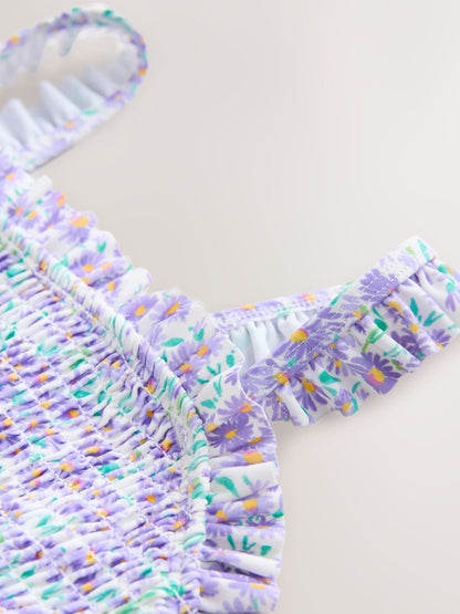 Laura Ashley Purple Everingham Meadow Spray Frill Bikini Set image 4
