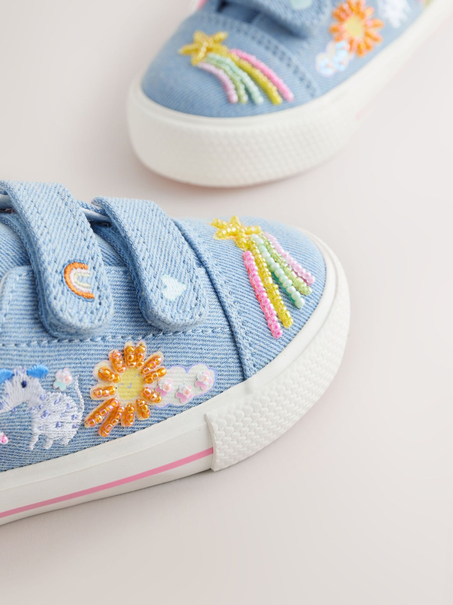 Blue Denim Standard Fit (F) Chunky Trainers With Touch Fastening image 6