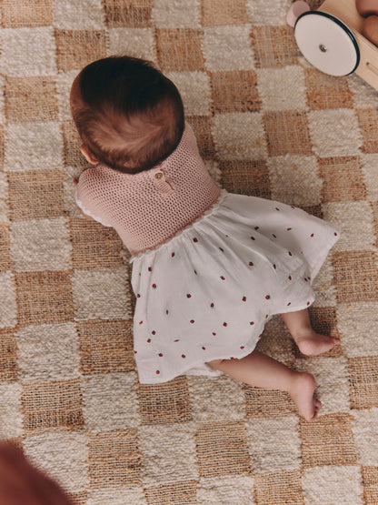 Pink Strawberry Crochet Baby Knitted Twofer Dress (0mths-2yrs) image 5