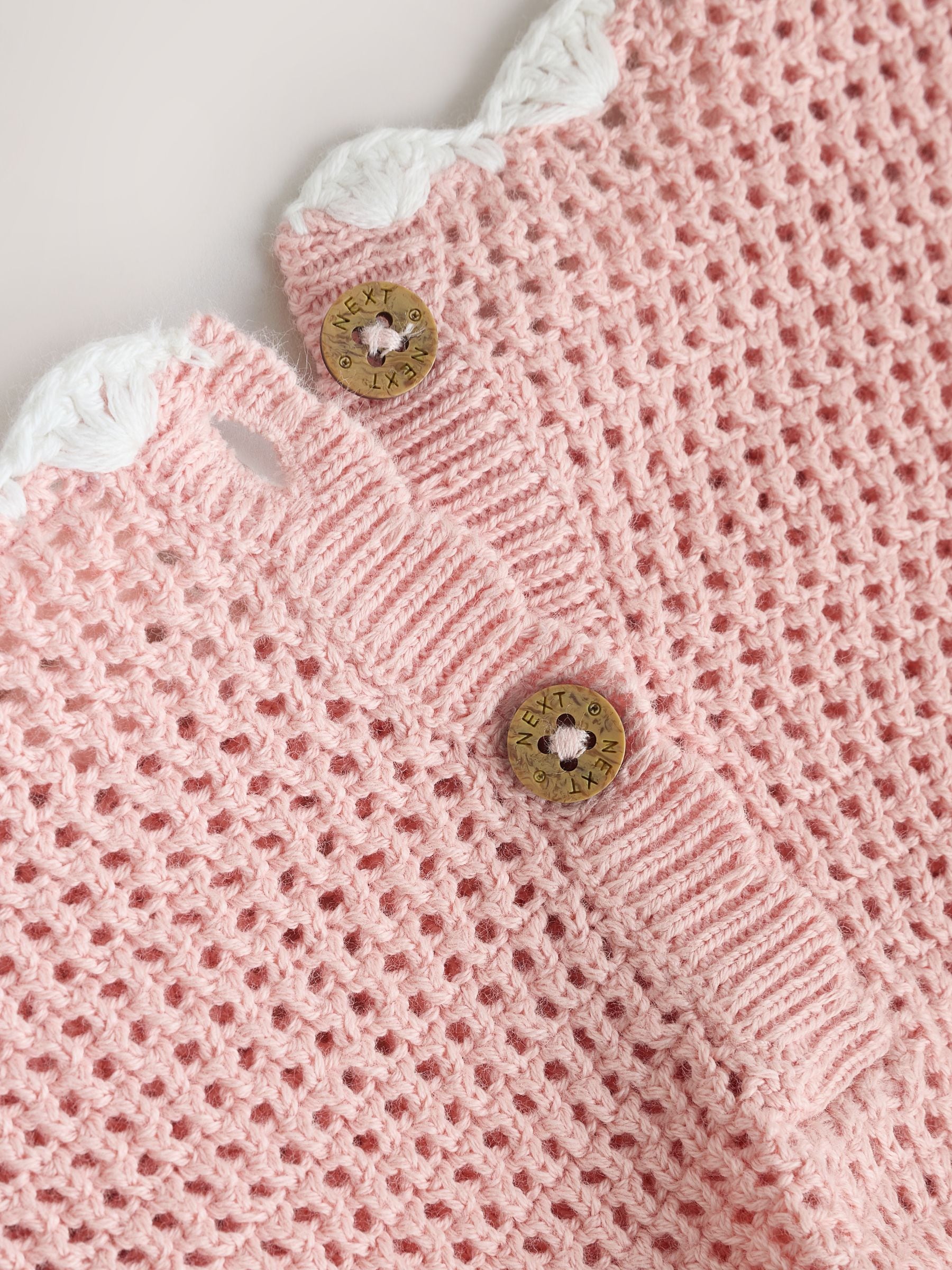 Pink Strawberry Crochet Baby Knitted Twofer Dress (0mths-2yrs) image 7