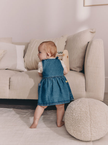 Denim Pinafore Baby Short Sleeve Bodysuit 2 Piece Set (0mths-2yrs) image 3