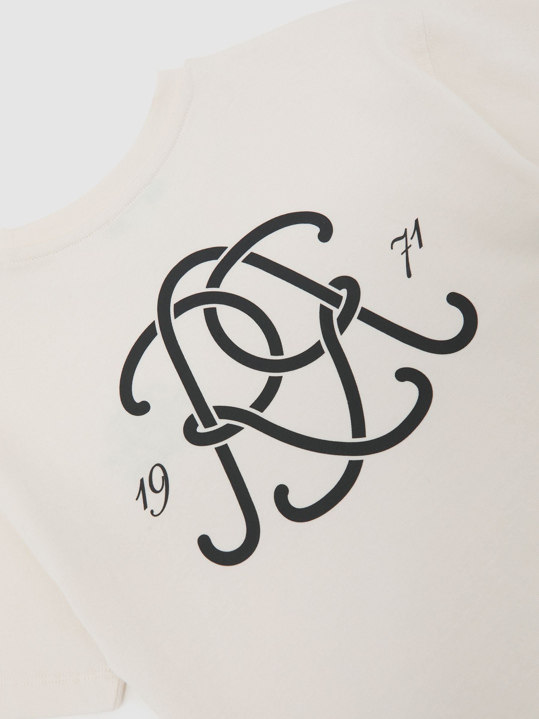 Reiss Off White Harris 3-9 yrs Monogram Cotton Crew-Neck T-Shirt image 6