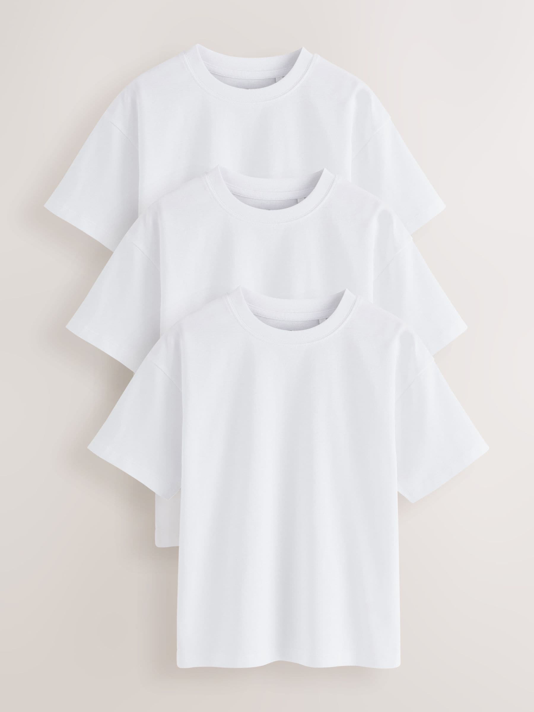 Dsiney Kidz - White Relaxed Fit Short Sleeve T-Shirts 3 Pack (3-16yrs) image 1