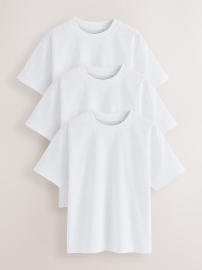 Dsiney Kidz - White Relaxed Fit Short Sleeve T-Shirts 3 Pack (3-16yrs) image 1