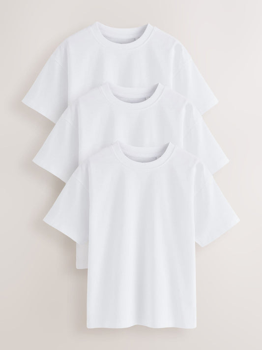Dsiney Kidz - White Relaxed Fit Short Sleeve T-Shirts 3 Pack (3-16yrs) image 1