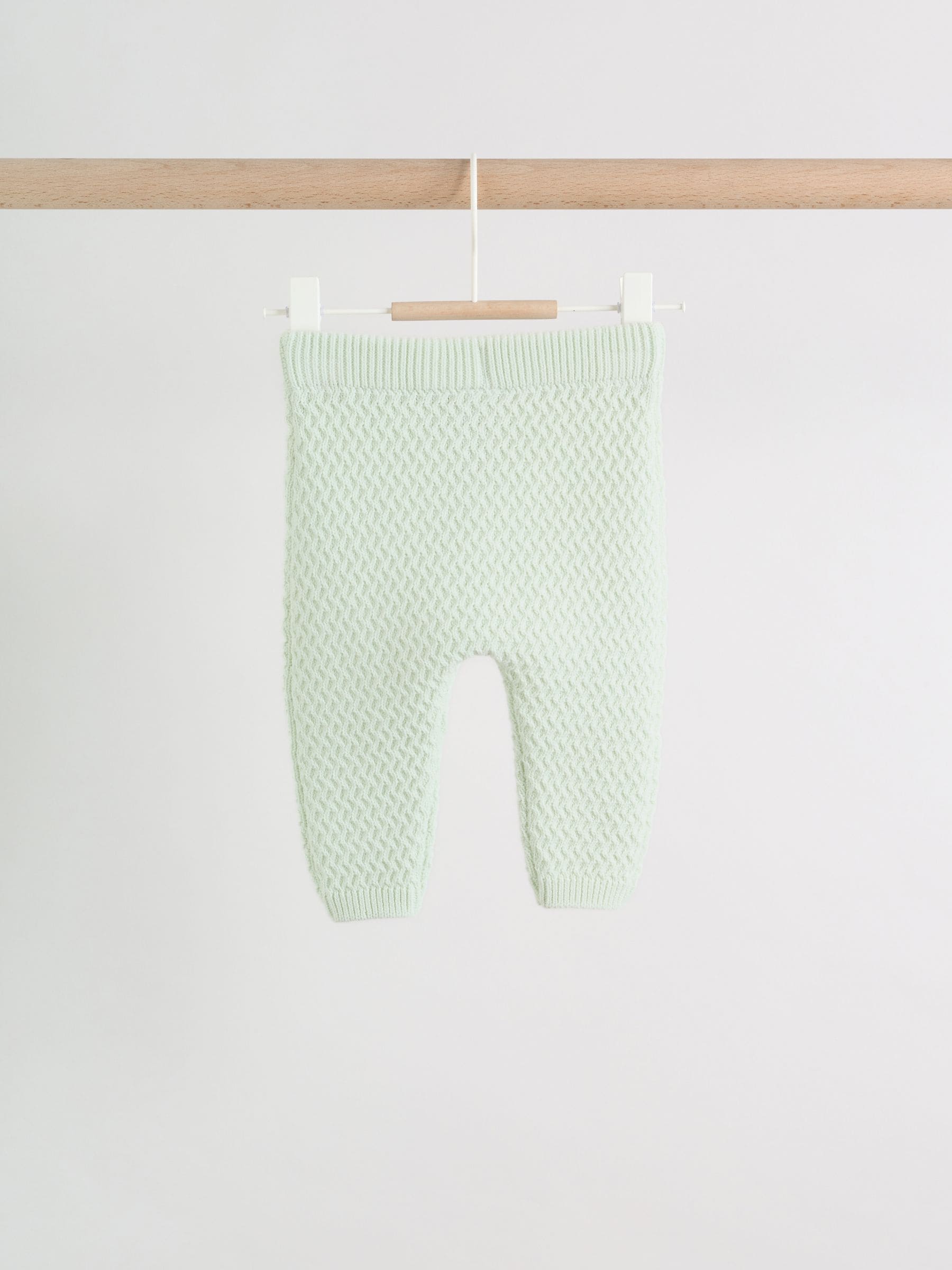 Sage Green Crochet Animal Knitted Cardigan and Legging Baby Set (0mths-2yrs) image 3