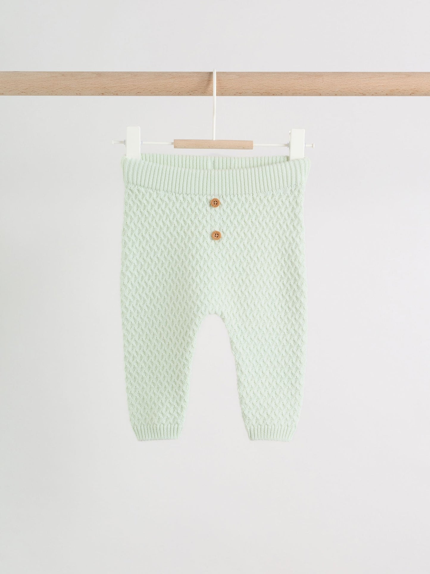 Sage Green Crochet Animal Knitted Cardigan and Legging Baby Set (0mths-2yrs) image 5