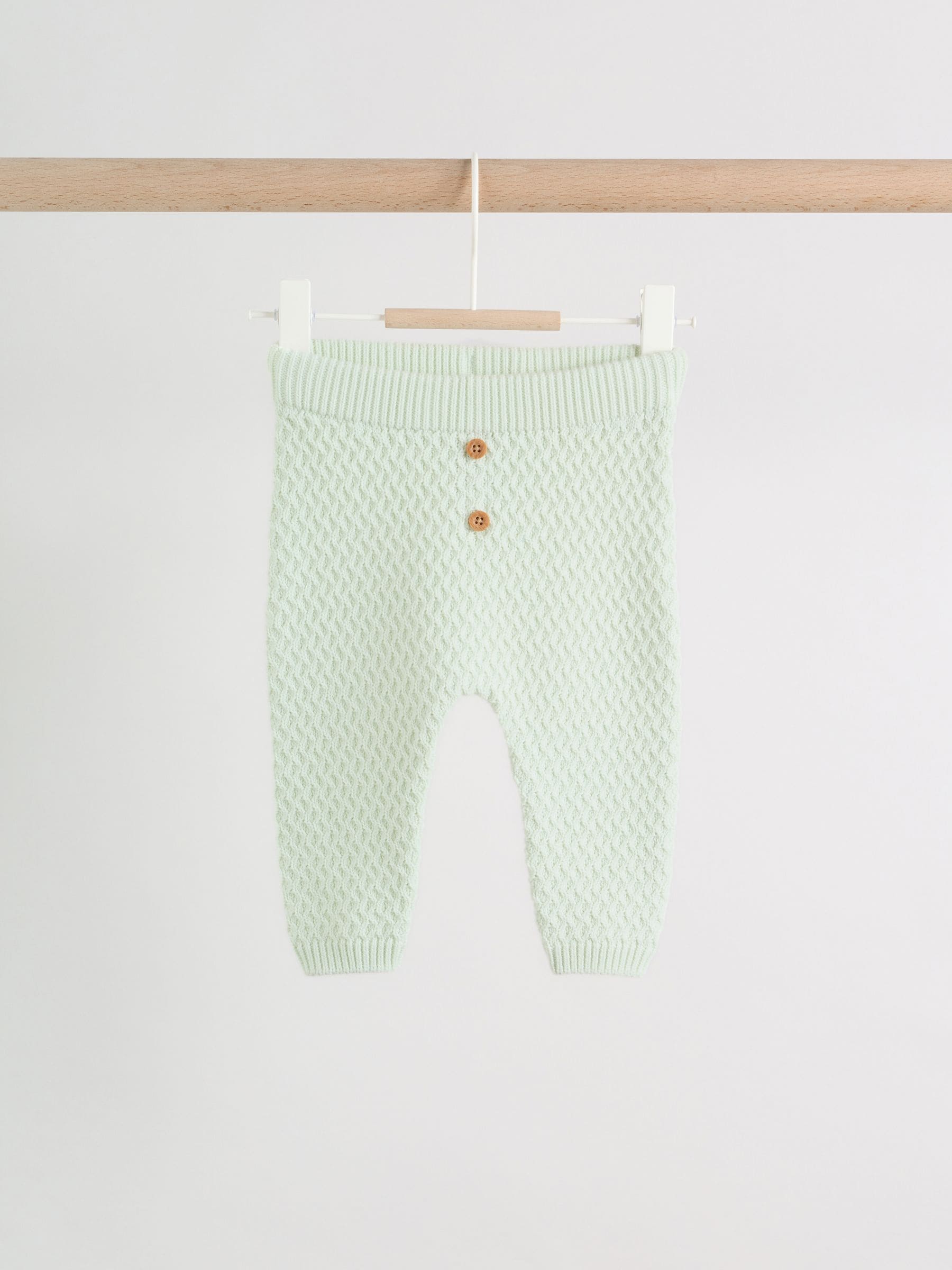 Sage Green Crochet Animal Knitted Cardigan and Legging Baby Set (0mths-2yrs) image 5
