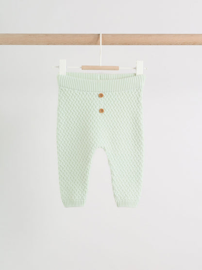 Sage Green Crochet Animal Knitted Cardigan and Legging Baby Set (0mths-2yrs) image 5