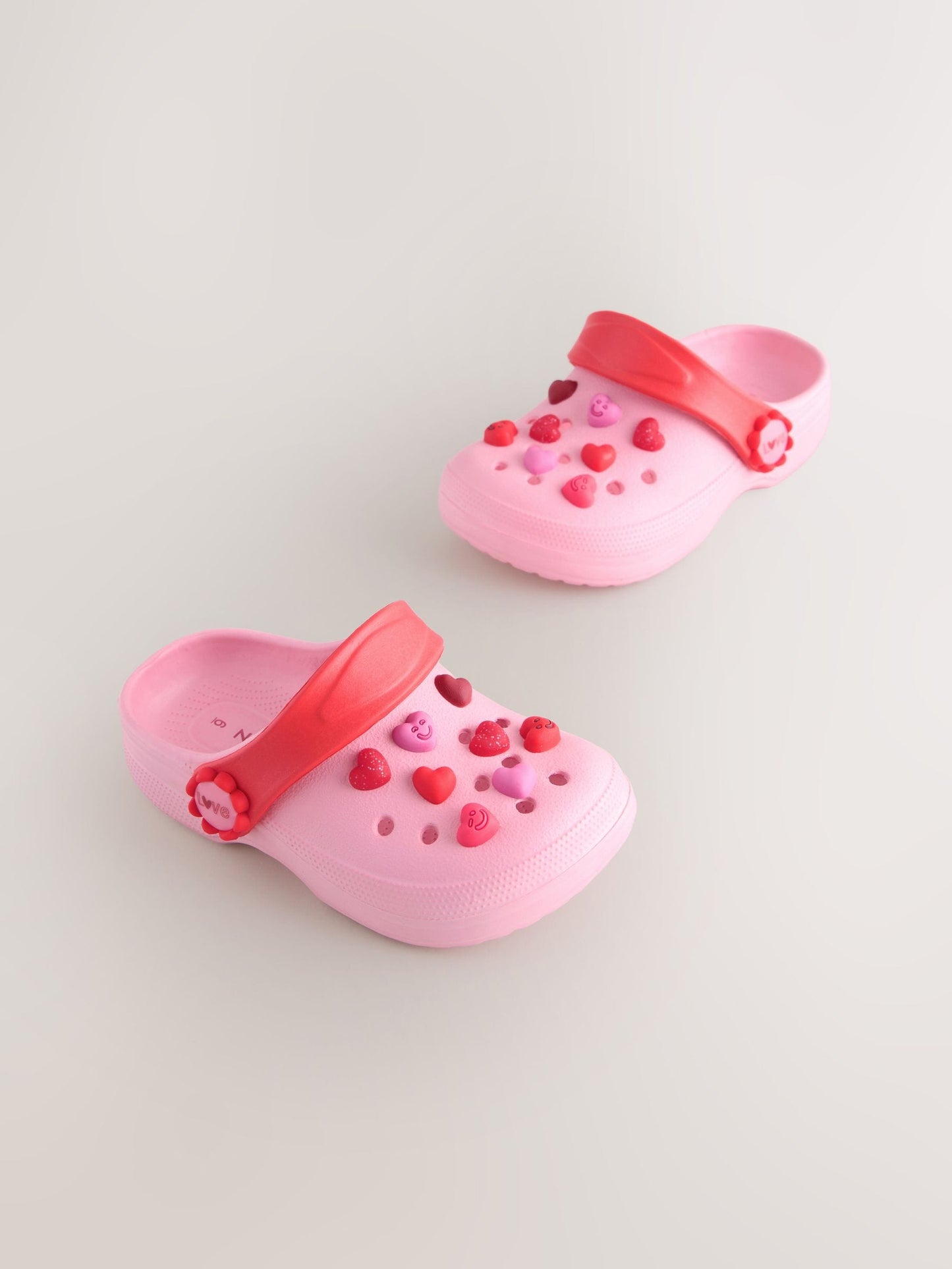 Pink/Red Hearts Standard Fit (F) Character Clogs image 3
