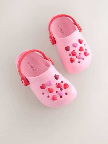Pink/Red Hearts Standard Fit (F) Character Clogs image 4