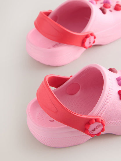 Pink/Red Hearts Standard Fit (F) Character Clogs image 7