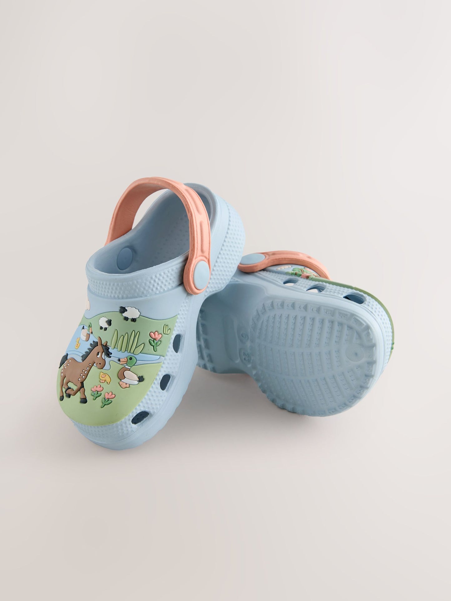 Blue/Green Farm Standard Fit (F) Character Clogs image 4