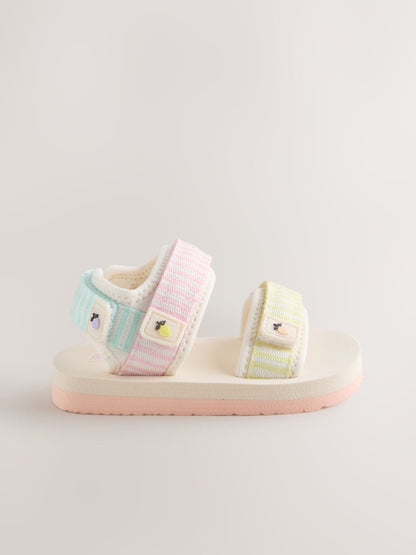 Multi Pastel Stripe Trekker Sandals image 2