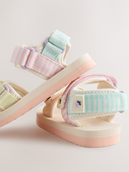 Multi Pastel Stripe Trekker Sandals image 4