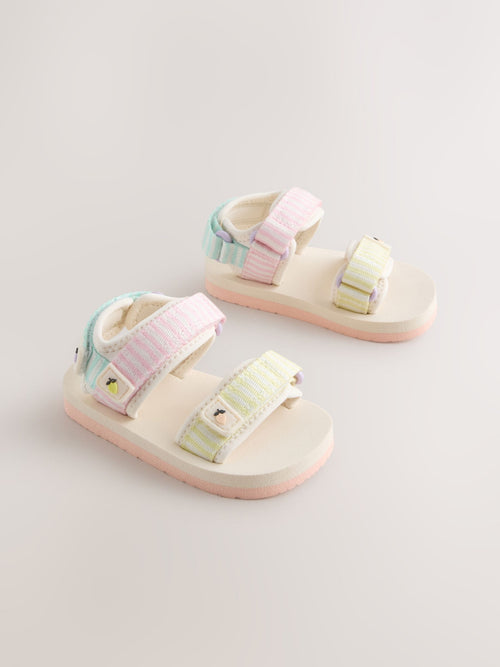 Multi Pastel Stripe Trekker Sandals image 1