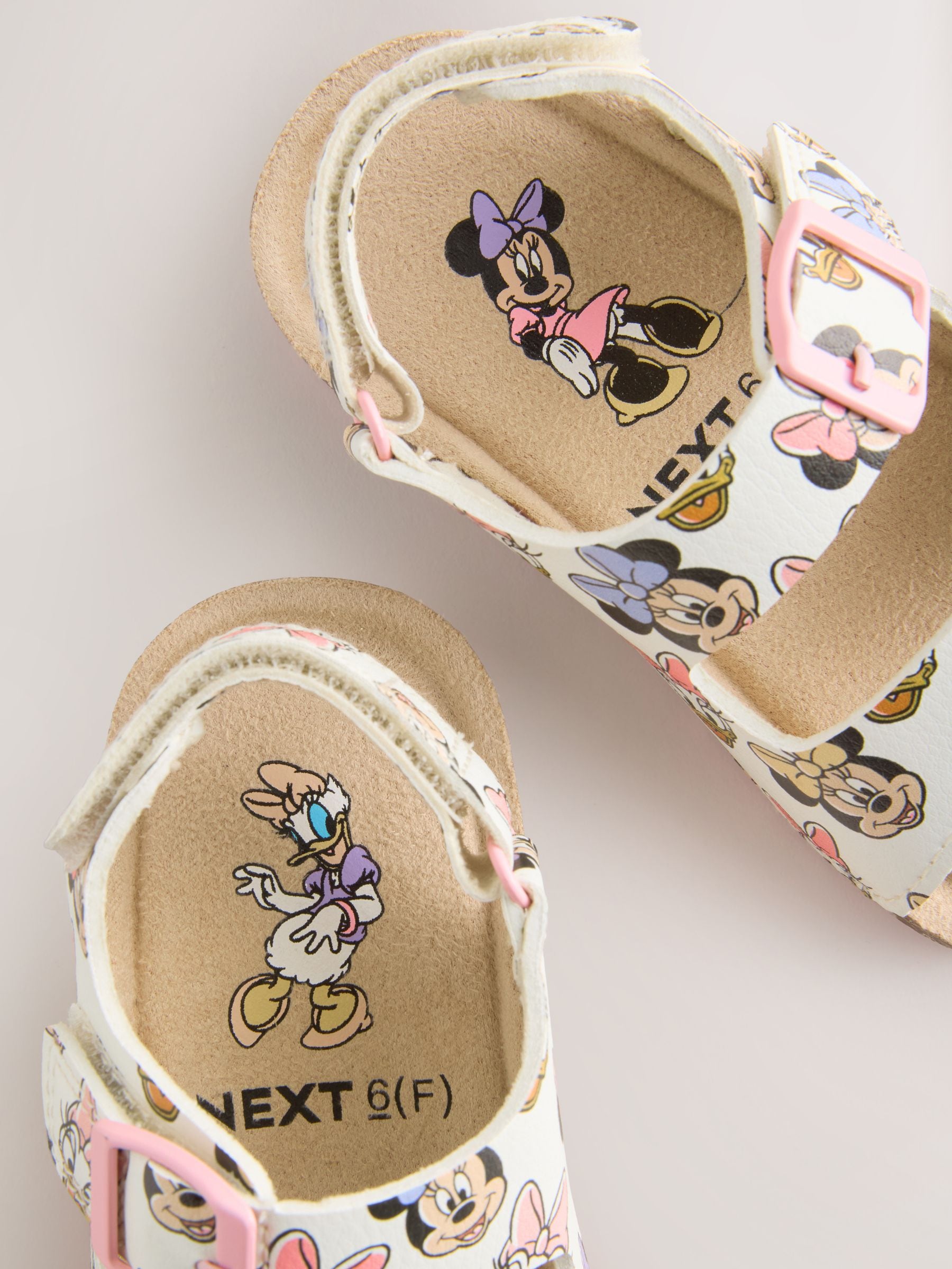 Pink Standard Fit (F) Minnie Mouse Corkbed Double Two Strap Sandals image 4