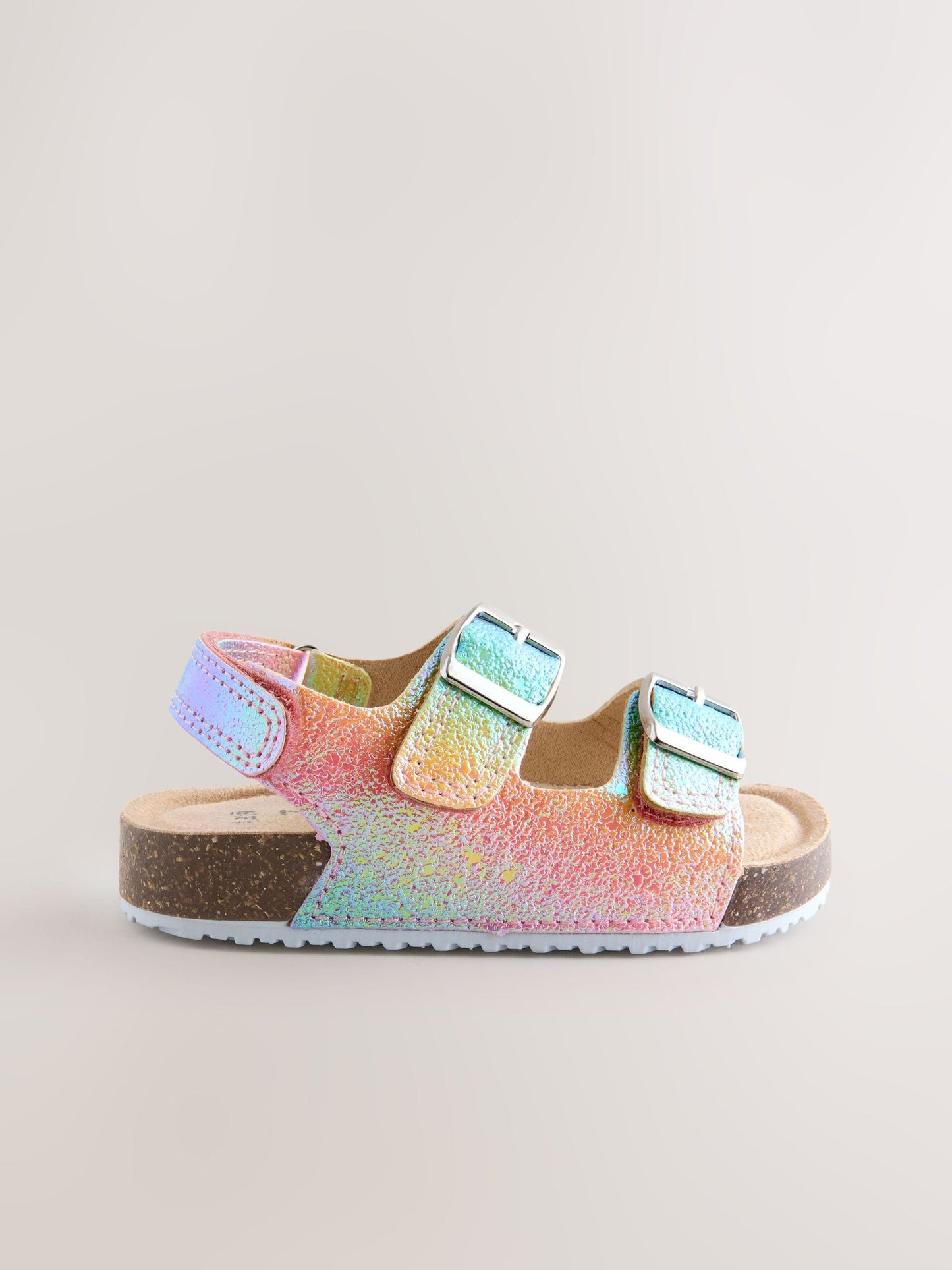 Multi Glitter Standard Fit (F) Double Buckle Cushioned Footbed Sandals image 2