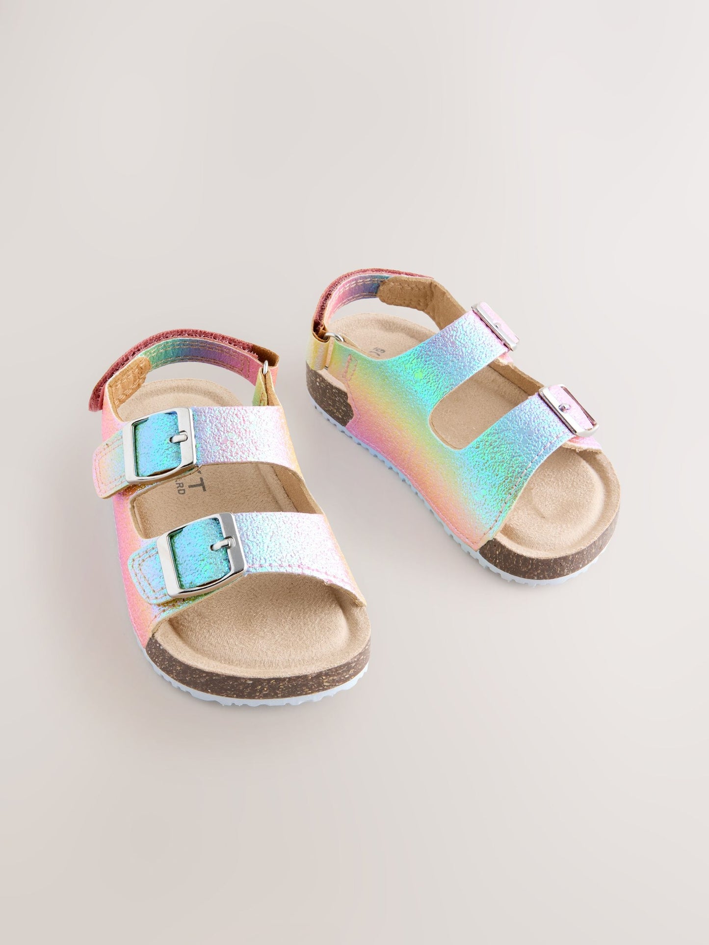 Multi Glitter Standard Fit (F) Double Buckle Cushioned Footbed Sandals image 1
