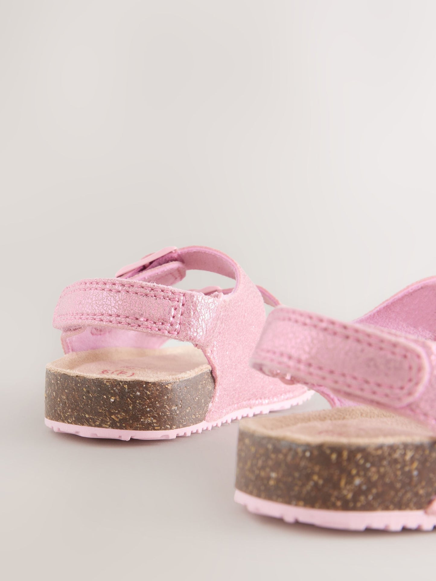 Pink Metallic Standard Fit (F) Double Buckle Cushioned Footbed Sandals image 5
