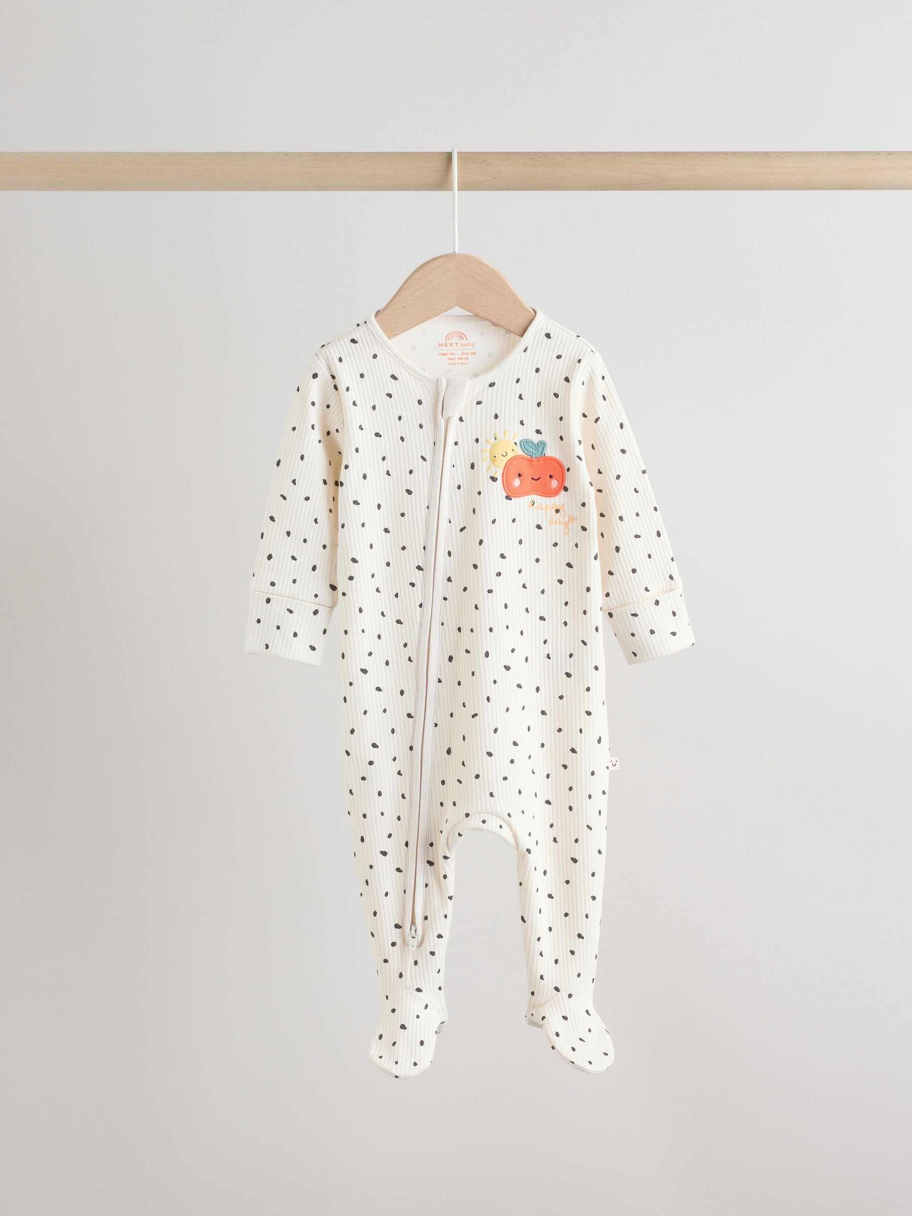 Multi Two Way Zip Baby Sleepsuit 3 Pack (0-2yrs) image 3