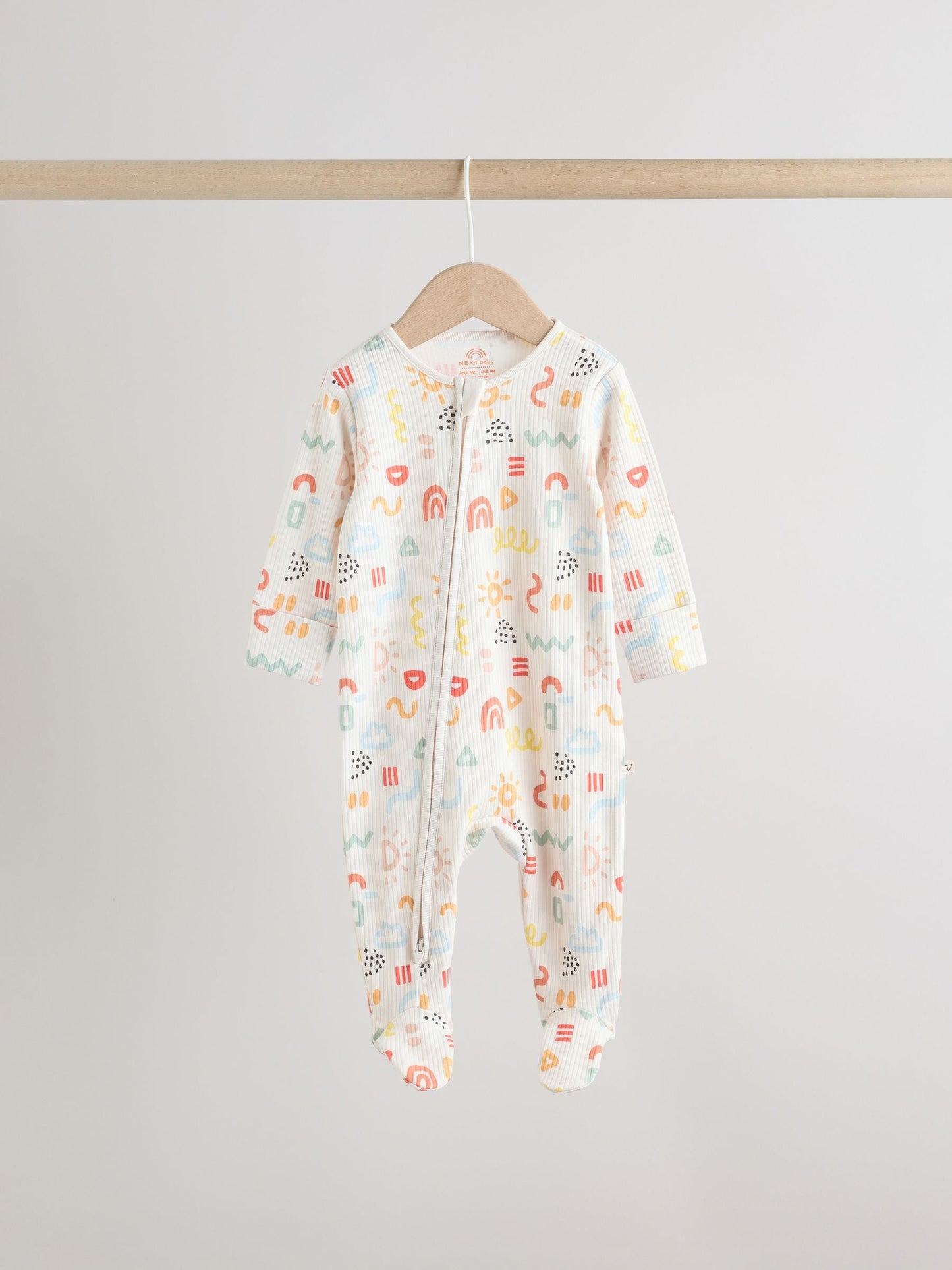 Multi Two Way Zip Baby Sleepsuit 3 Pack (0-2yrs) image 4