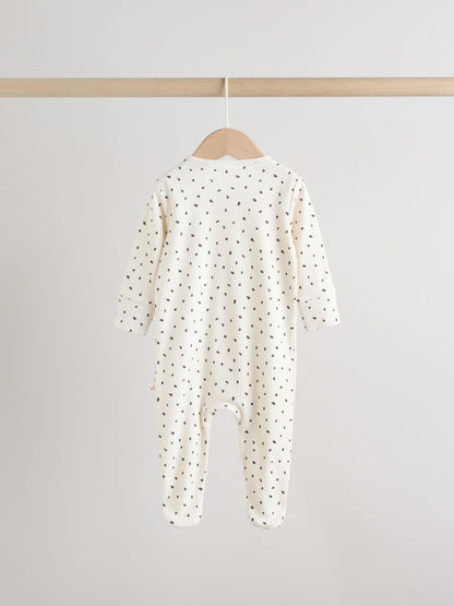 Multi Two Way Zip Baby Sleepsuit 3 Pack (0-2yrs) image 6
