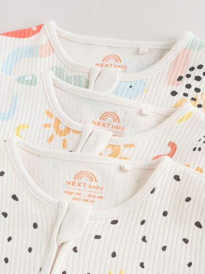 Multi Two Way Zip Baby Sleepsuits 3 Pack (0-2yrs) image 8