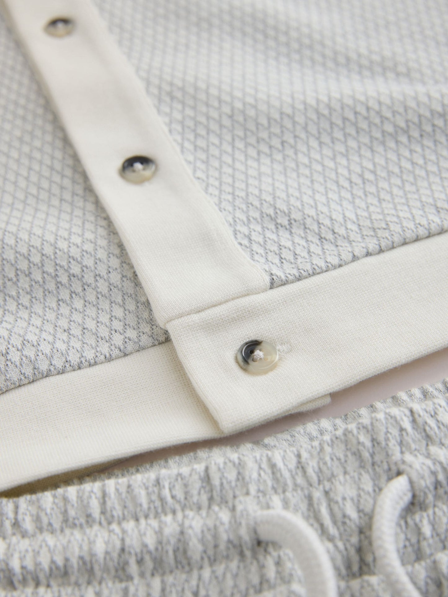 Dsiney Kidz - Grey/White Textured Revere Button Through Shirt and Shorts Set (3-16yrs) image 8