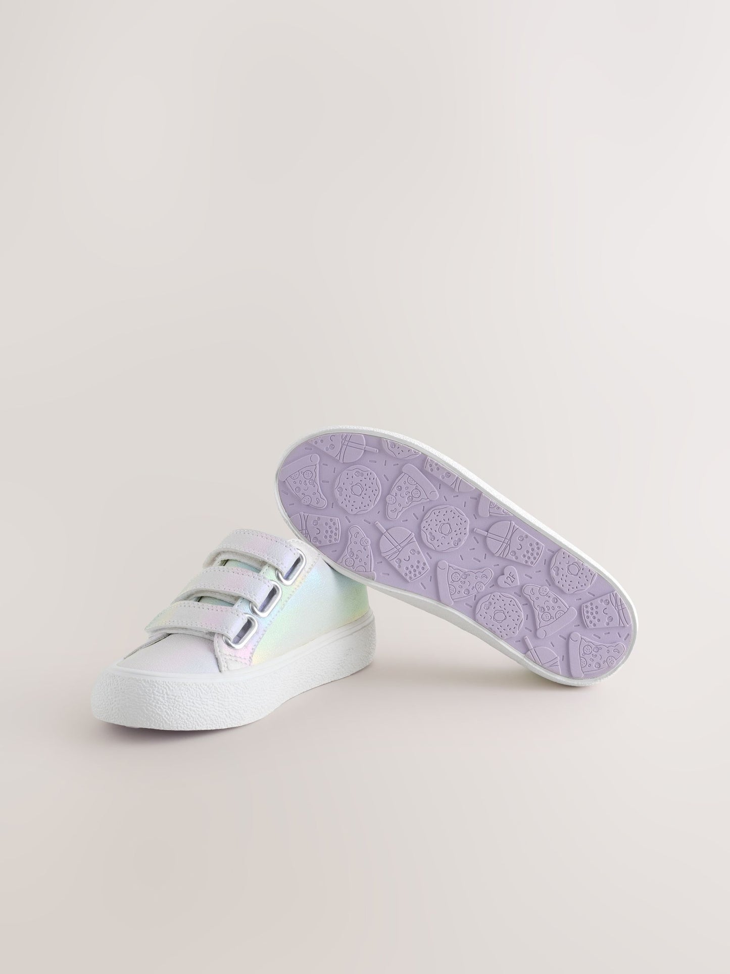 Irridescent Rainbow Standard Fit (F) Low Top Trainers image 3
