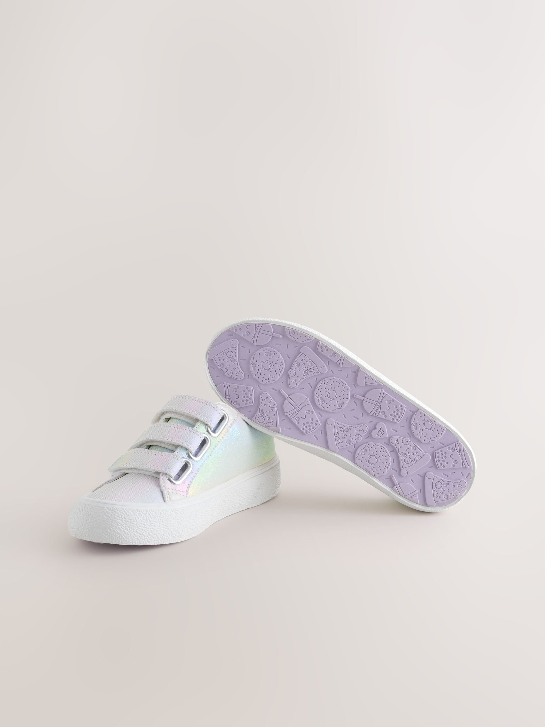 Irridescent Rainbow Wide Fit (G) Low Top Trainers image 3