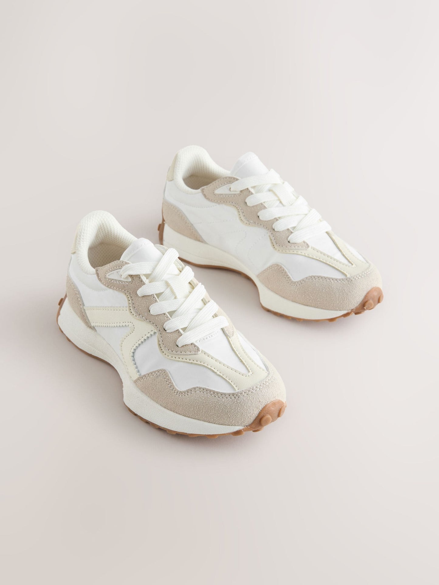 White Lace-Up Lifestyle Trainers image 1