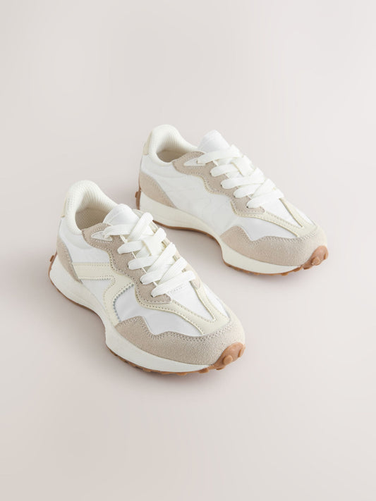White Lace-Up Lifestyle Trainers image 1