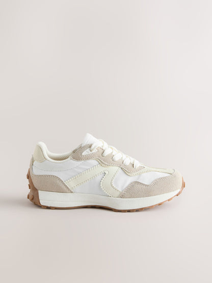 White Lace-Up Lifestyle Trainers image 2