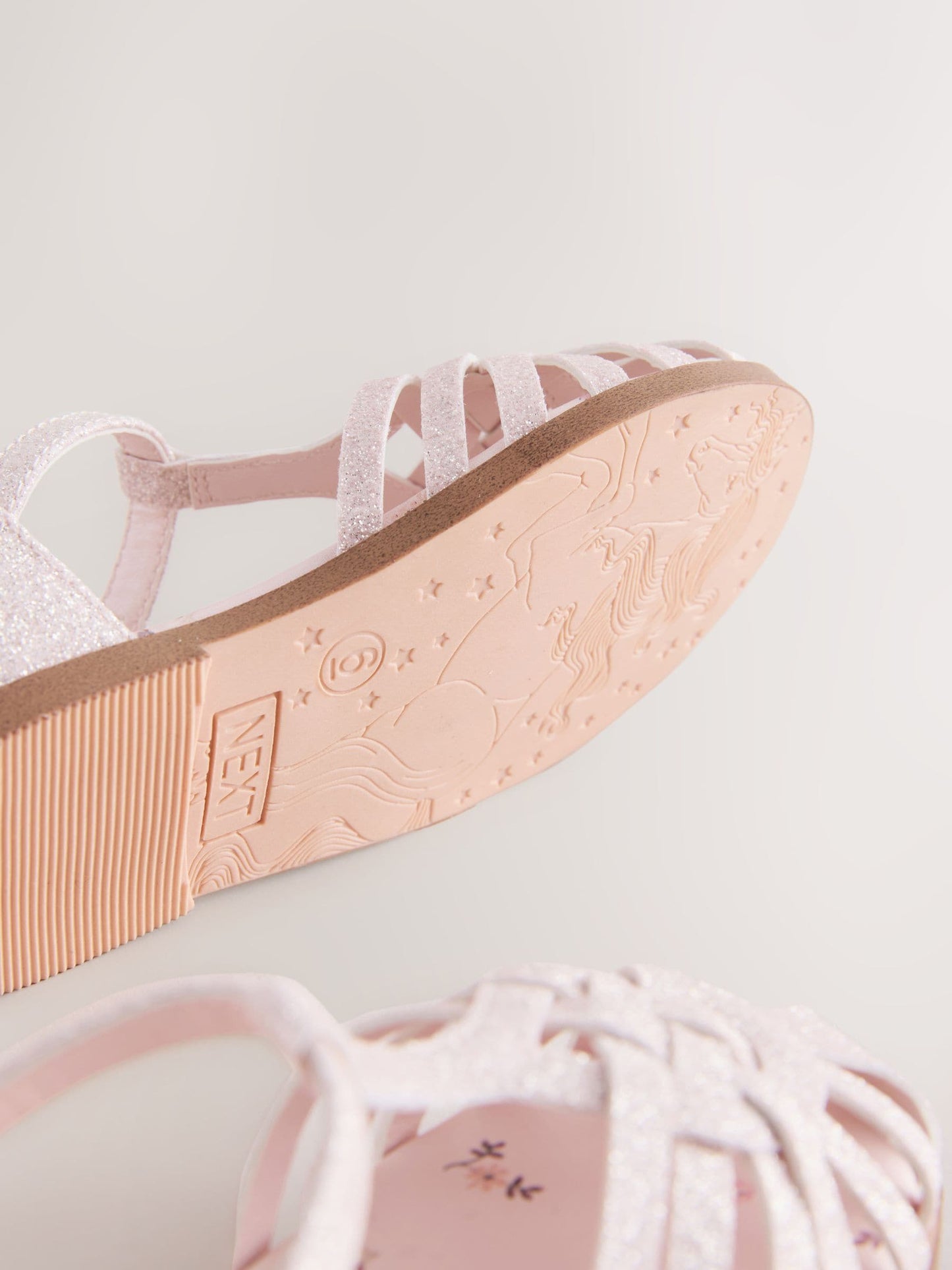 Pink Glitter Standard Fit (F) Fisherman Heart Occasion Sandals image 8