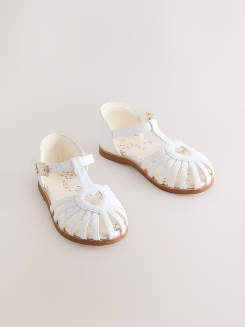 Dsiney Kidz - White Standard Fit (F) Fisherman Heart Occasion Sandals image 1