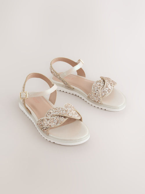 Dsiney Kidz - Gold Glitter Occasion Sandals image 1