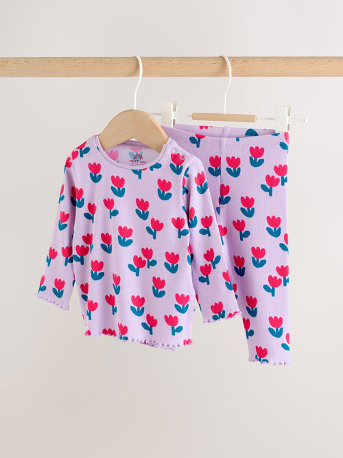 Dsiney Kidz - Purple Flower Baby Top and Leggings Set 2 Piece (0mths-2yrs) image 1