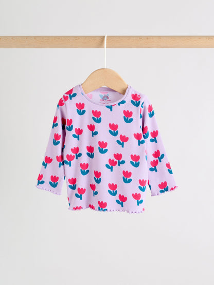 Purple Flower Baby Top and Leggings Set 2 Piece (0mths-2yrs) image 3