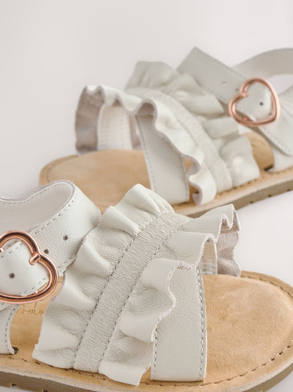 Cream Ruffle Buckle Fastening Sandals image 5