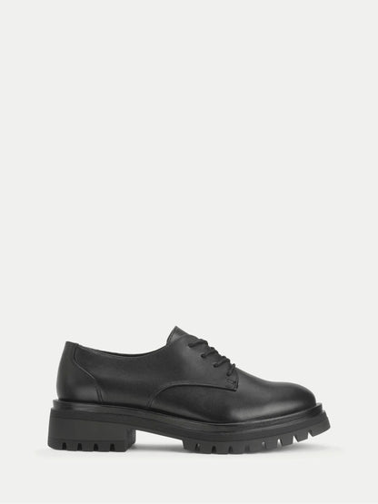 Start Rite Black Leather Barcelona Chunky Lace Up Angry Angels Senior School Shoes image 2