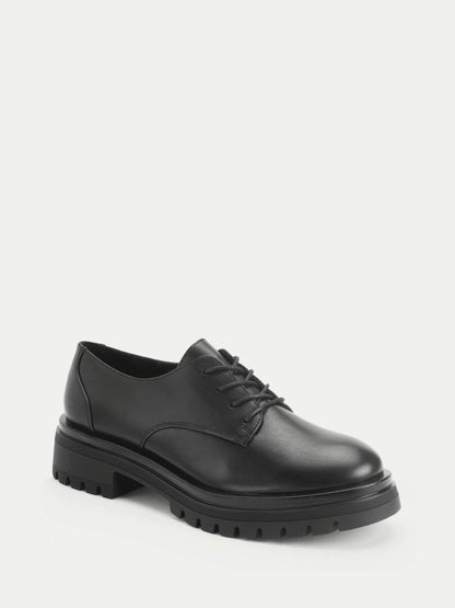 Start Rite Black Leather Barcelona Chunky Lace Up Angry Angels Senior School Shoes image 3