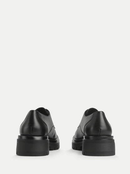 Start Rite Black Leather Barcelona Chunky Lace Up Angry Angels Senior School Shoes image 4