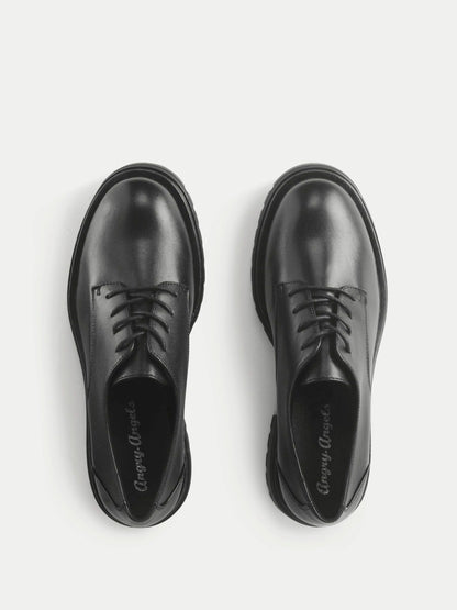 Start Rite Black Leather Barcelona Chunky Lace Up Angry Angels Senior School Shoes image 5