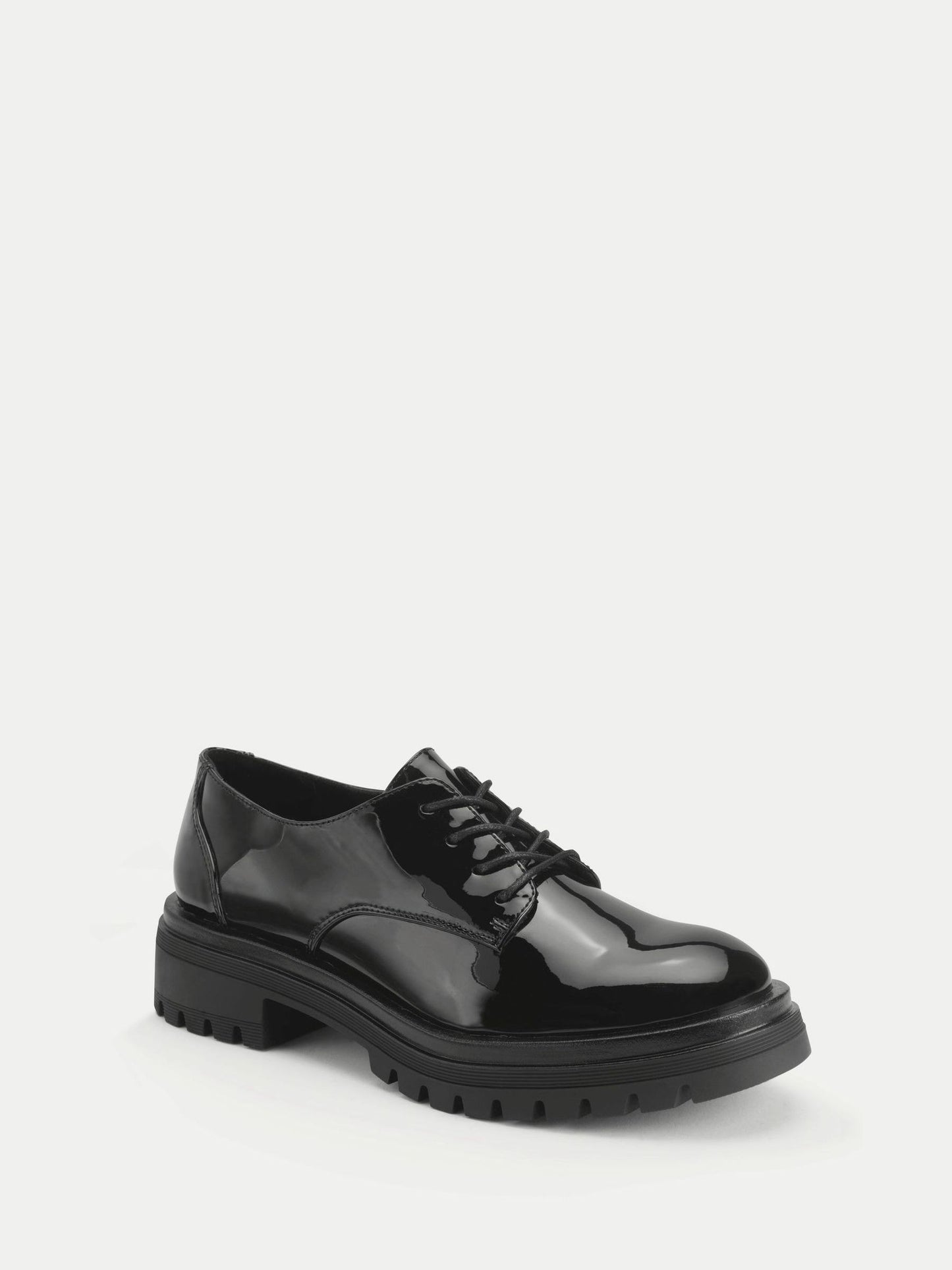 Start Rite Black Patent Barcelona Chunky Lace Up Angry Angels Senior School Shoes image 2