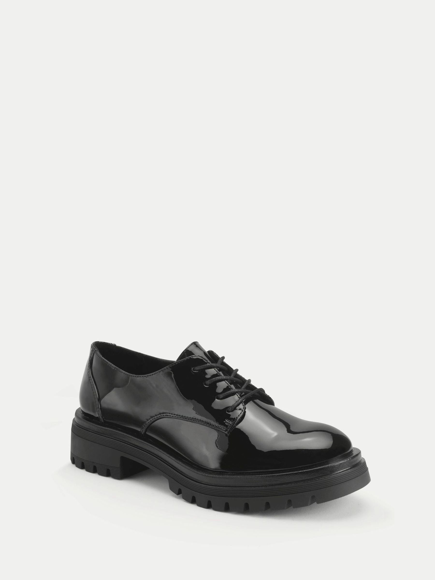 Start Rite Black Patent Barcelona Chunky Lace Up Angry Angels Senior School Shoes image 2