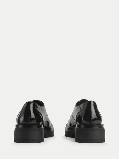 Start Rite Black Patent Barcelona Chunky Lace Up Angry Angels Senior School Shoes image 3